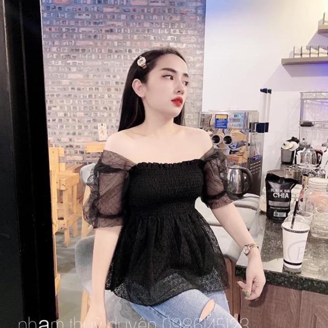 ÁO REN PEPLUM CHUN NGỰC MẶC HAI KIỂU