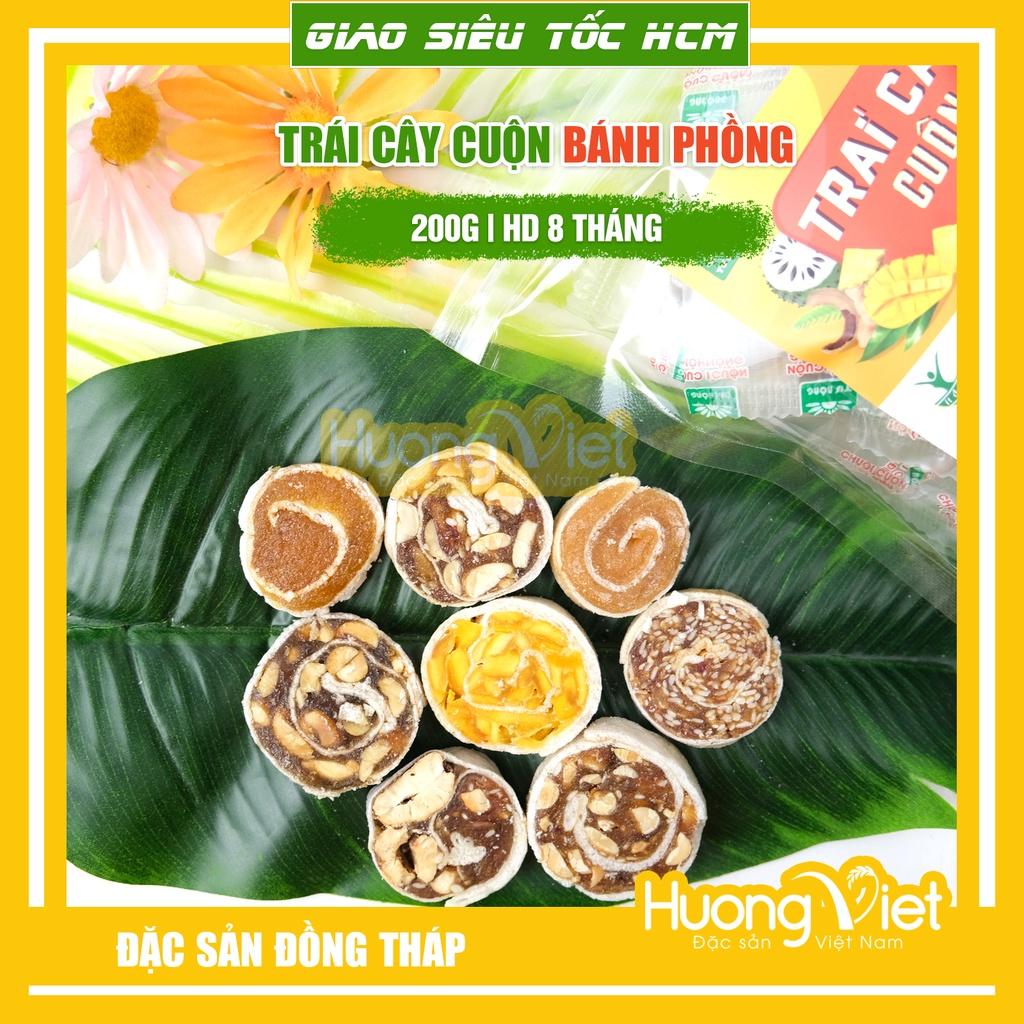 Đặc Sản Đồng Tháp - Trái Cây Thập Cẩm Cuộn Bánh Tráng Túi 200G Gồm 8 Loại Kẹo Mứt, Đặc Sản Đồng Tháp Tư Bông, Bánh Kẹo Đồ Ăn Vặt Sài Gòn