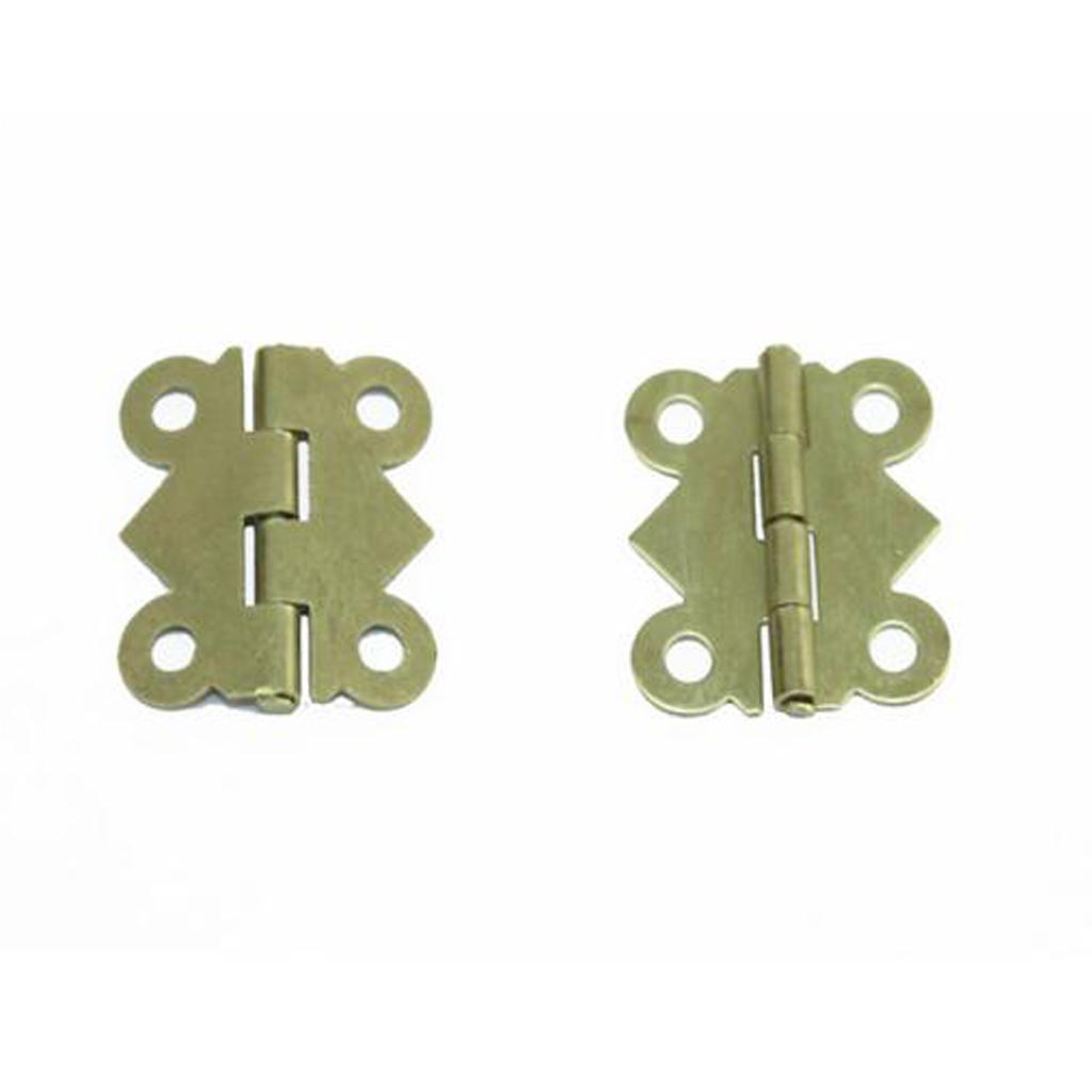 20Pcs Retro Iron Butterfly Butt Door Hinge Internal Gate Cabinet Fixed Tool