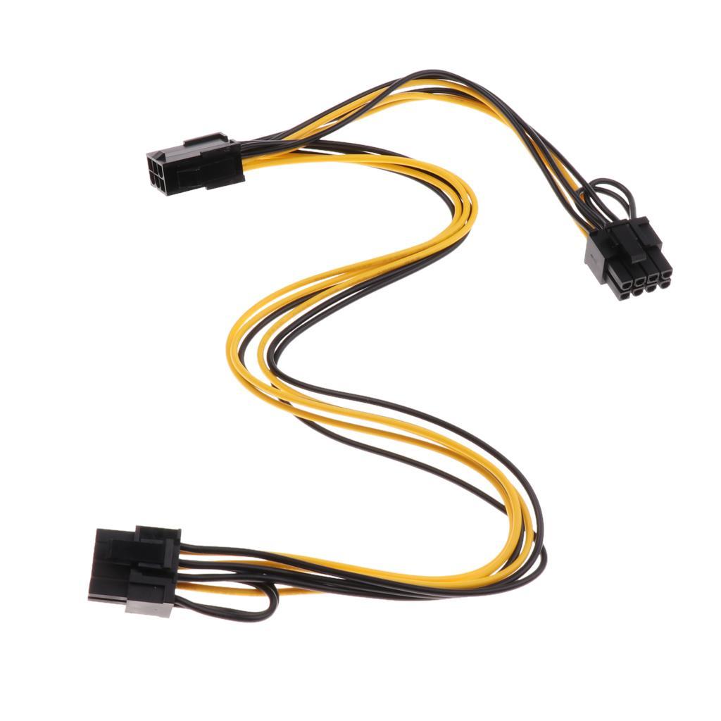 6-pin to Dual 6+2-pin/8 pin Video Card Power Splitter Cable PCIE PCI Express