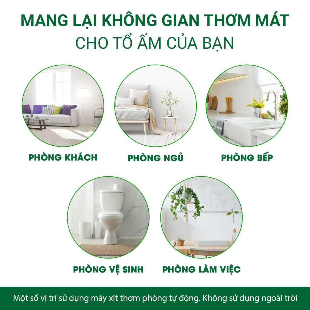 Bộ máy xịt phòng tự động Air Wick magnolia + lõi cherry blossom, đem lại hương thơm tinh tế ngát hương 24/7