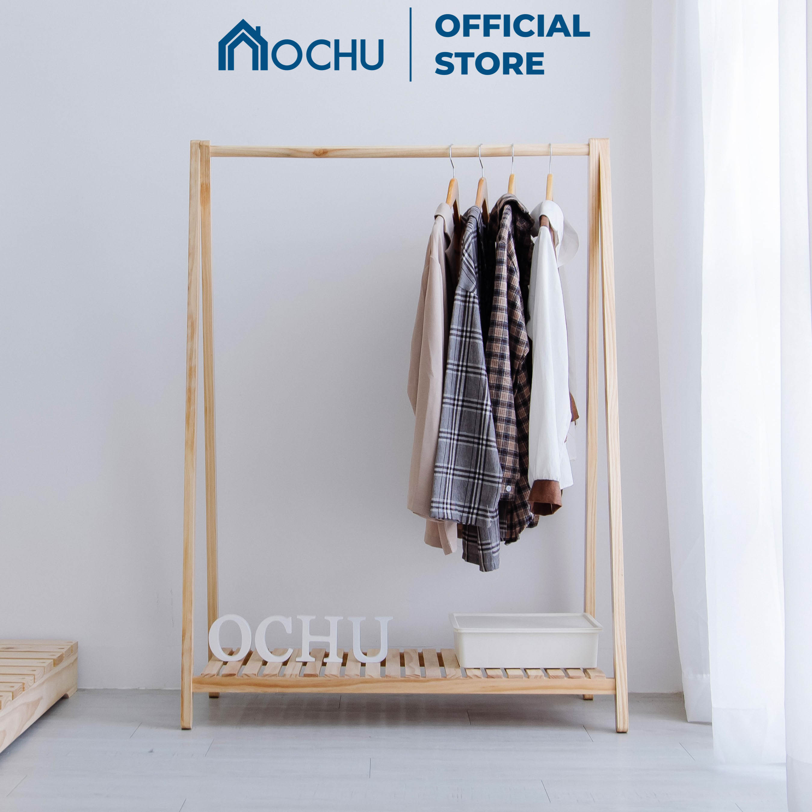 Giá Treo Quần Áo Bằng Gỗ Thông OCHU - A Hanger 1F Size Lớn