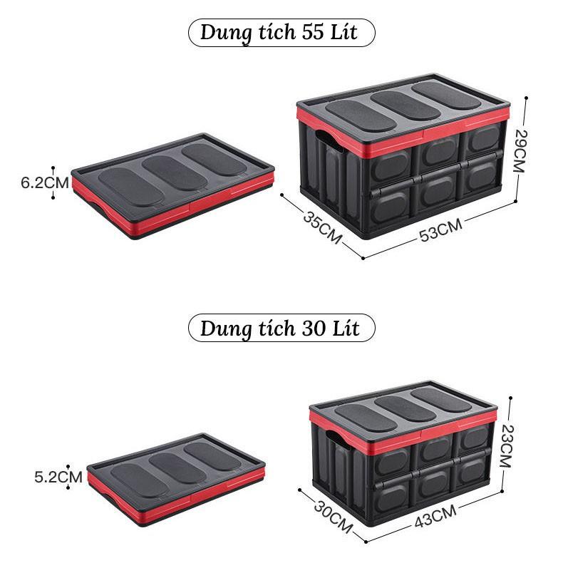 Thùng Đựng Đồ Ô Tô - Hộp Đựng Đồ Ô Tô Có Thể Gấp Gọn Dung Tích 56 Lít Để Cốp Sau Ô Tô