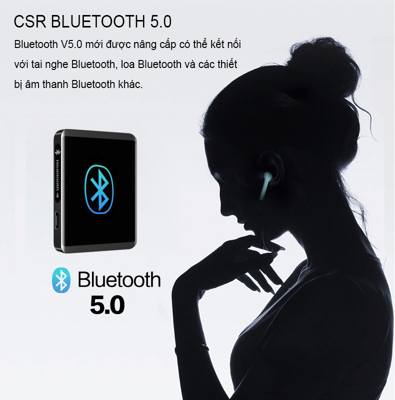 Máy Nghe Nhạc MP3 Màn Hình Cảm Ứng Bluetooth Ruizu M5 Bộ Nhớ Trong 8GB - Hàng Chính Hãng