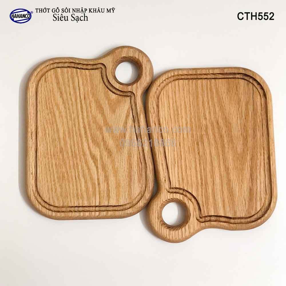 Thớt xinh gỗ Sồi Mỹ (OAK) có rãnh bao quanh (CTH552) hàng Xuất Khẩu Châu Âu - khay bánh mì/trái cây/ bít tết/ pizza/ phụ kiện chụp ảnh, bày món ăn trong nhà hàng - Sang trọng trên bàn ăn - HAHANCO