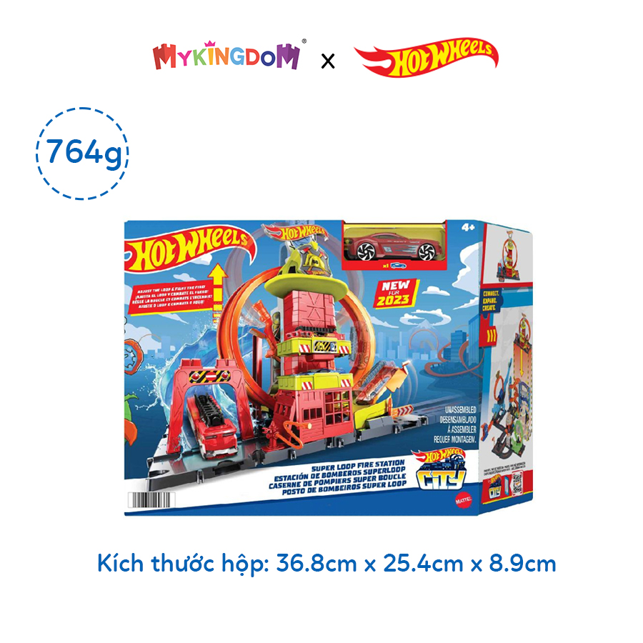 Đồ Chơi Trạm Cứu Hỏa Xoắn Ốc Siêu Cấp HOT WHEELS HKX41