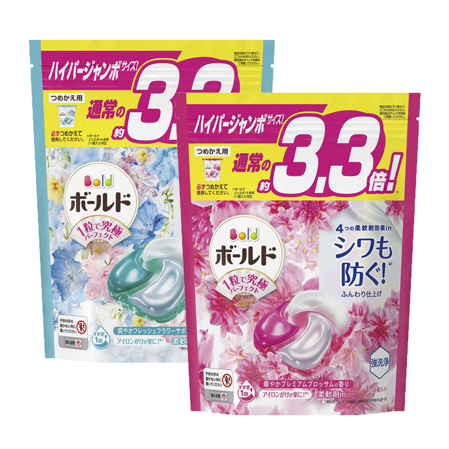 Viên giặt xả BOLD Lip Happiness Gel Ball 4D Premium Clean Nhật Bản (túi/hộp)