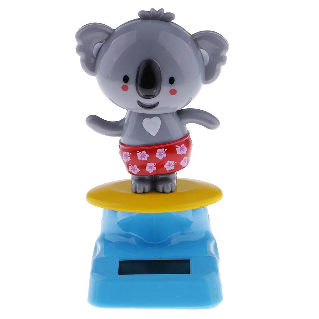 10X Solar Powered Dancing Bobble Head Toy Car Decor Bobble Toys Gray Koala