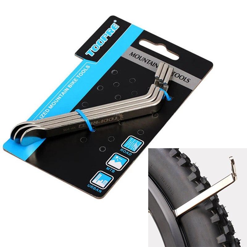 3pcs Cycling Tire Lever Pry Up Tool Mountain Bicycle Tyre Opener Metal Pry Bar Stainless Steel Bike Wheel Remover Repair Tools