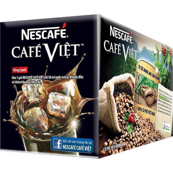 [Tặng 1 túi thời trang đa năng] Combo 2 hộp cà phê hòa tan Nescafé café Việt đen đá (Hộp 15 gói x 16g)