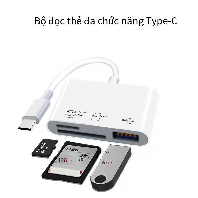Cáp chuyển đổi đa chức năng typec sang USBSDTF kiểu mới nhất Đầu đọc thẻ ba trong một OTG Bộ chuyển đổi USB3.0