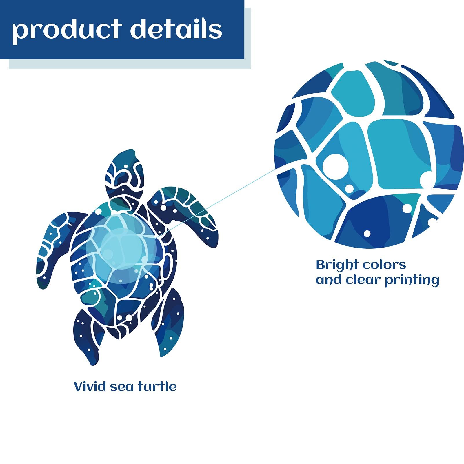 24 miếng dán tường vinyl rùa biển, hình xăm tường rùa dưới nước