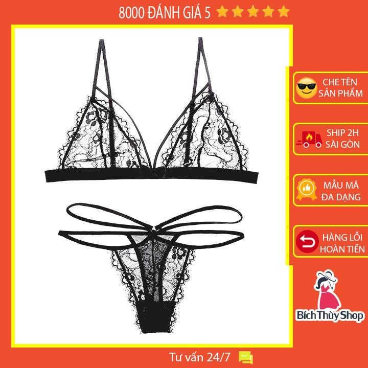 Bộ đồ lót ren xuyên thấu sexy gồm bra ren và chip lọt khe BT42225
