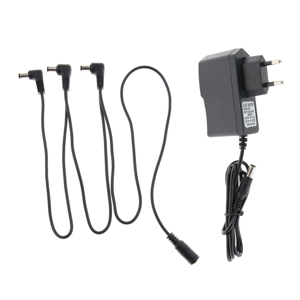 EU Standard Guitar Effector Power Supply Adapter Charger Cable Parts