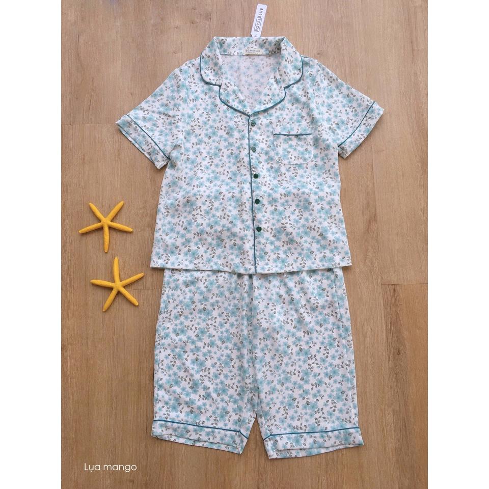 Đồ Bộ Lụa Pijama Quần Lửng Tay Ngắn Họa Tiết Xinh Xắn Chất Lụa Mềm Mát