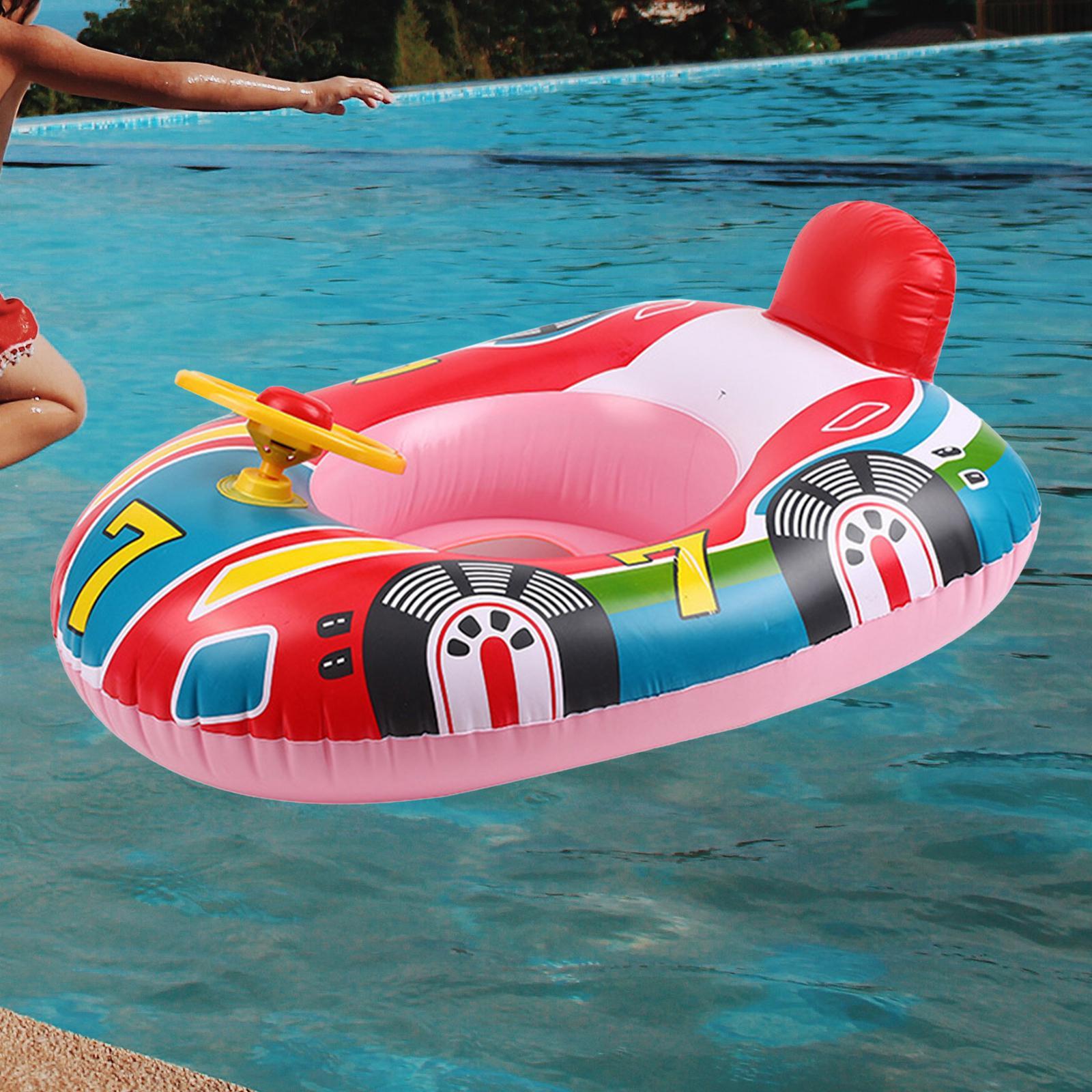 Float Infant Seat Boat Baby with Steering Wheel Swimming Rings