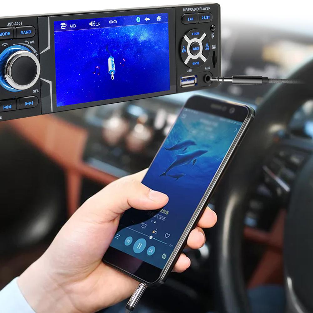 4.1 Inch Single Din Car Stereo BT Touchscreen MP5 Player FM Radio Receiver Support TF/USB/AUX-IN Hands-Free Calling Reverse Picture Steering Wheel Control