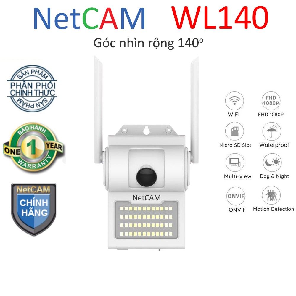 Camera IP Wifi NetCAM WL140, Độ phân giải 2.0MP / 5.0MP, Góc Nhìn Rộng 140º - Hàng Chính Hãng