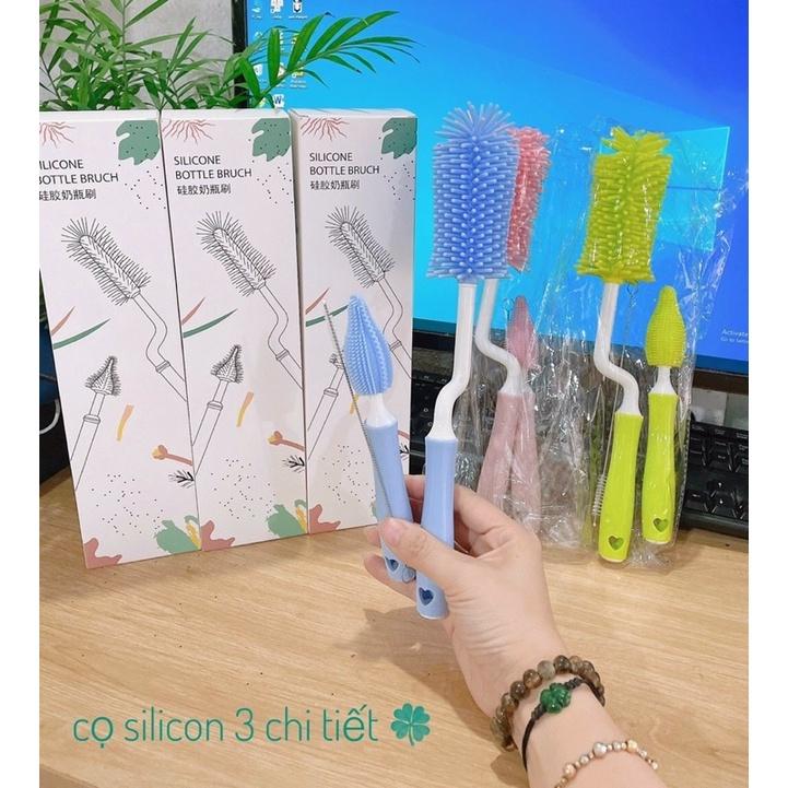 Cọ Rửa Bình Sữa Và Núm Ti Silicon 3 Chi Tiết