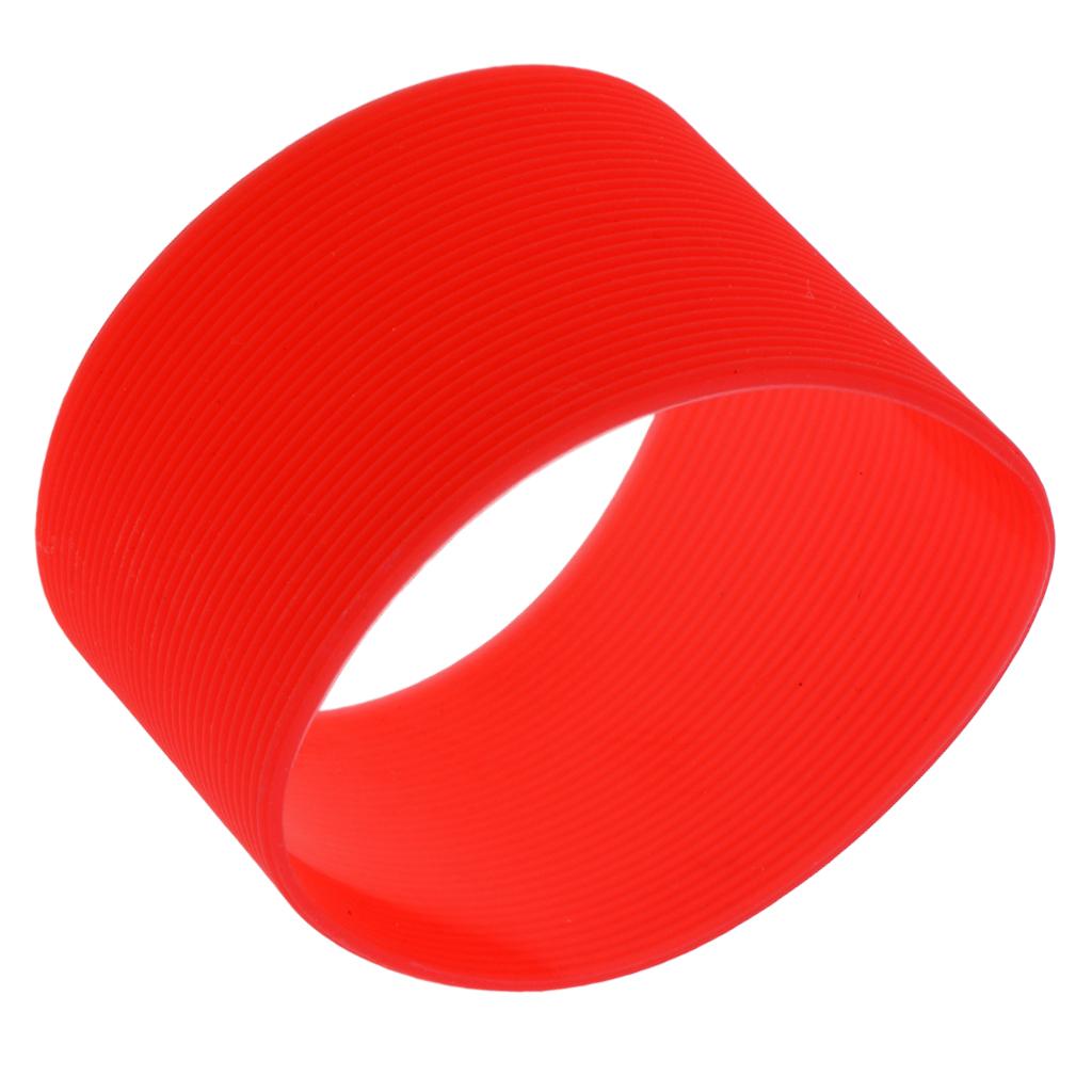 2xOutdoor Silicone Round Non- Water Bottle Mug Cup Sleeve Cover Red