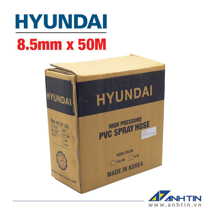 Dây phun áp lực HYUNDAI | Ống hơi PVC 8.5mm x 50M | Màu Vàng