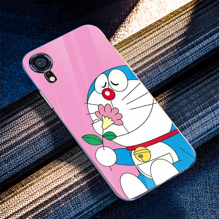 Ốp điện thoại kính cường lực cho máy iPhone XR - doremon nghịc ngợm MS DRMNN001