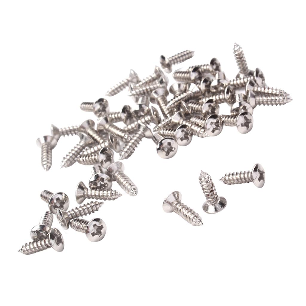 100 chiếc Pickguard Ốc Vít Đường Kính 3mm Bass Phần Guitar & Phụ Kiện Bạc