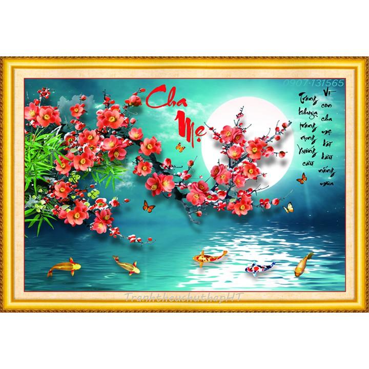 Tranh đính đá cha mẹ VS320 - tự đính