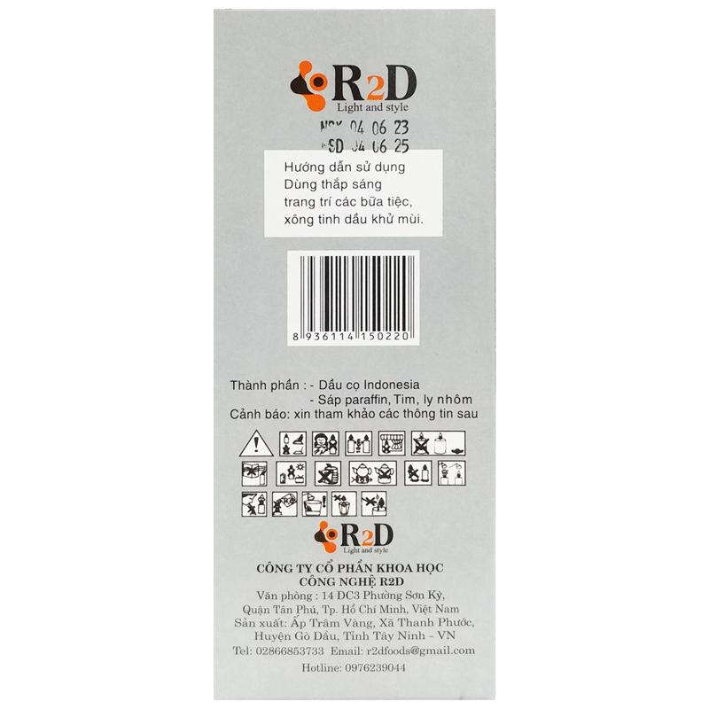 Hộp 10 Nến Không Khói Tealight Candle R2D - Màu Trắng