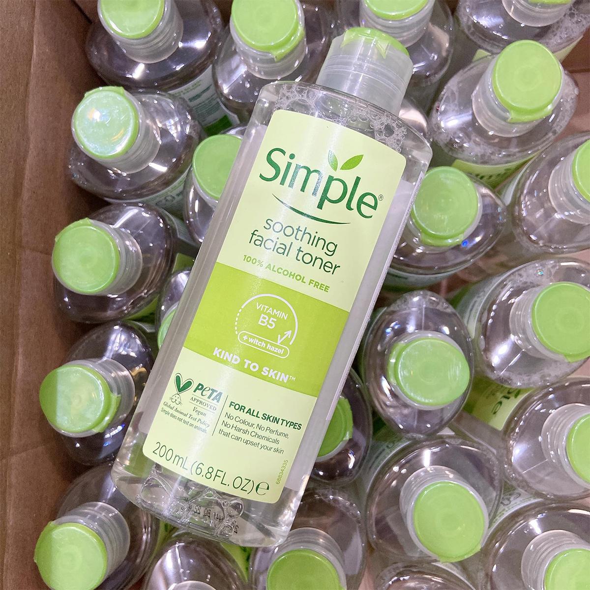 Nước Hoa Hồng Simple Kind To Skin Soothing Facial Toner 200ml - Mẫu Mới