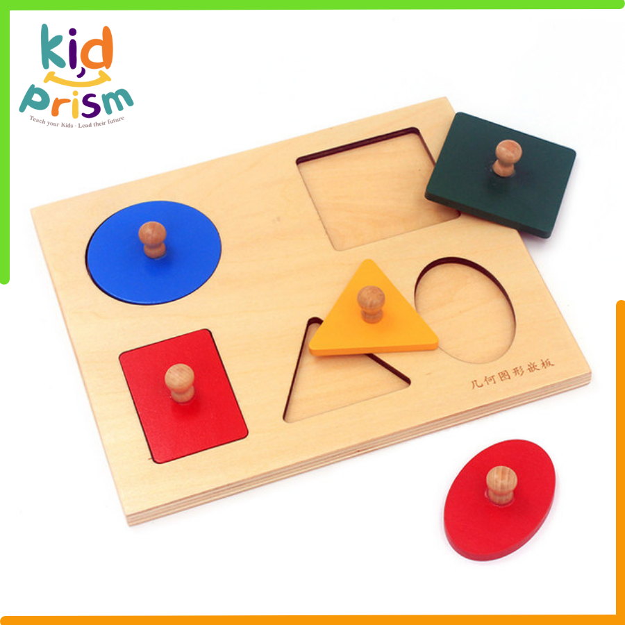 Bảng ghép Montessori hình khối nâng cao bằng gỗ giúp bé phát triển trí não (Giáo cụ Montessori)