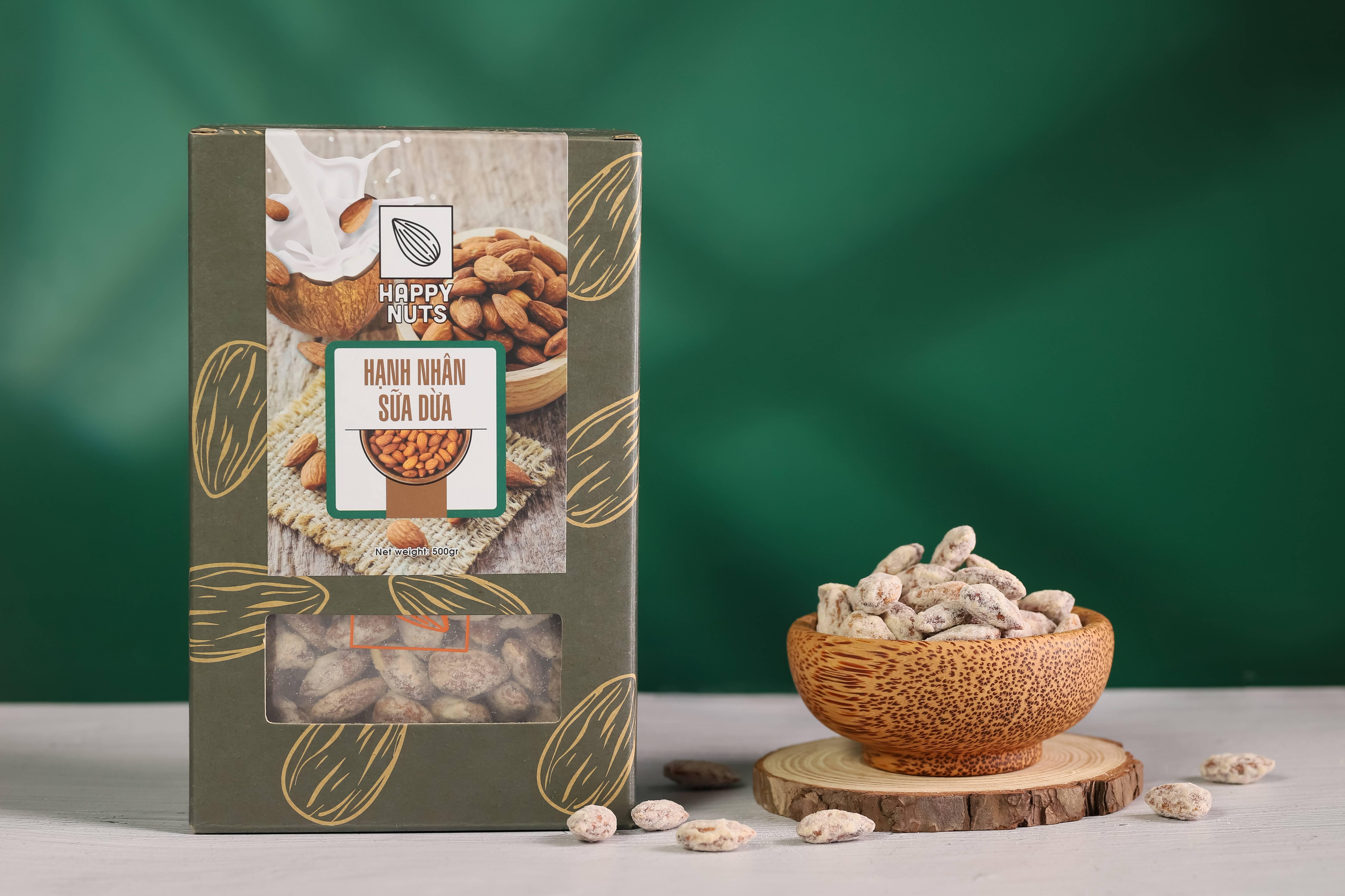 Hạnh nhân sữa dừa Happy Nuts 500g