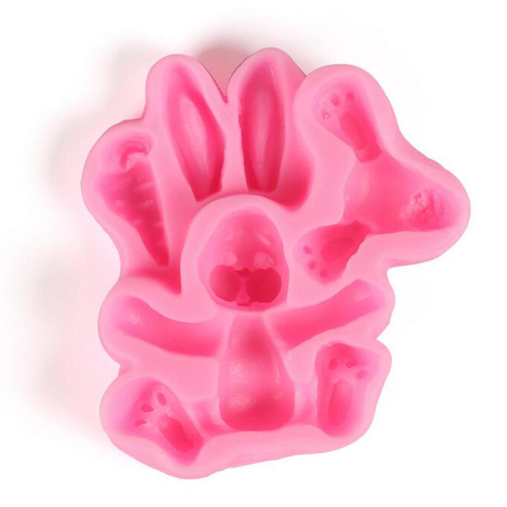 Silicone Fondant Cake Mould Cute Bunny Sugar Chocolate Mold Party Decoration