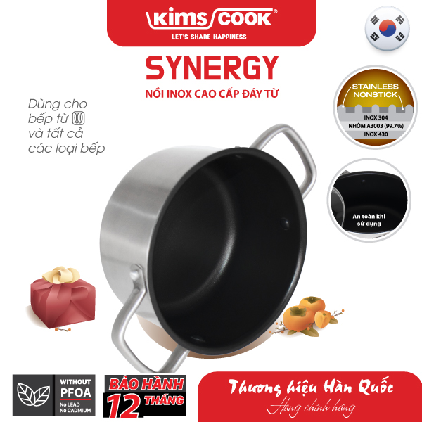 Nồi KIMS COOK Synergy đáy từ inox 2 lớp chống dính