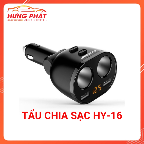 Bộ Chia Tẩu Sạc Ô Tô Đa Năng - Bộ Chia Sạc Chia 2 Cổng Tẩu 2 Cổng USB Cao Cấp HY16