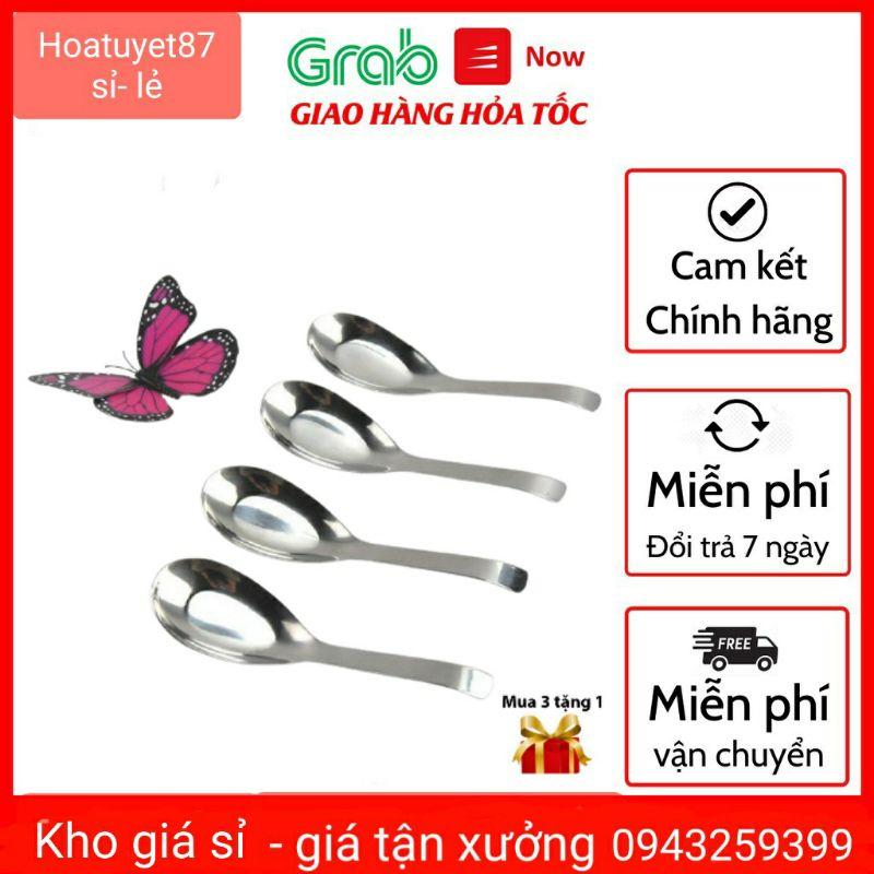 Bộ 3Thìa ăn phở/súp Inox 304 cao cấp bóng loáng