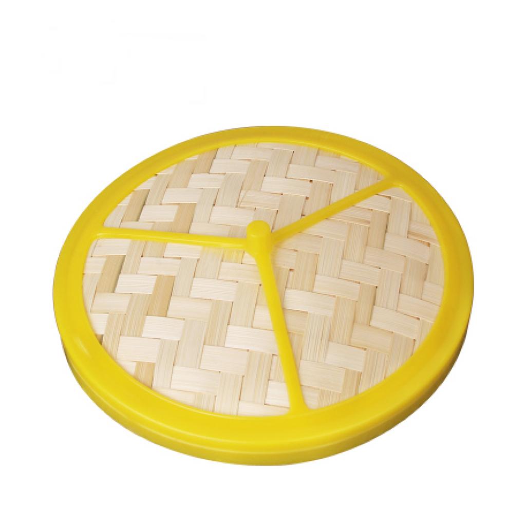 Plastic Edge Bamboo Dumplings Buns Steamer Basket Lid Mat