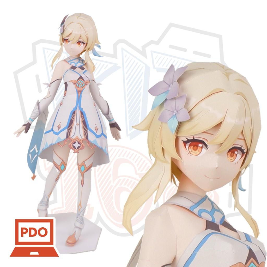 Mô hình giấy Anime Girl Game Lumine - Genshin Impact