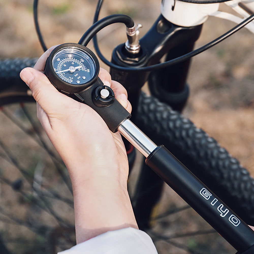 Máy Bơm Không Khí Di Động Áp Suất Cao Với Schrader & Đồng Hồ Đo Van Presta Mtb 120Psi Giyo