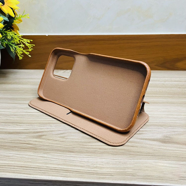 Case bao da chống sốc cho iPhone 14 (6.1 inch) hiệu Nuoku Elegant and Royal chất liệu da PU cao cấp, có ngăn đựng thẻ, nắp gập kiêm giá đỡ điện thoại