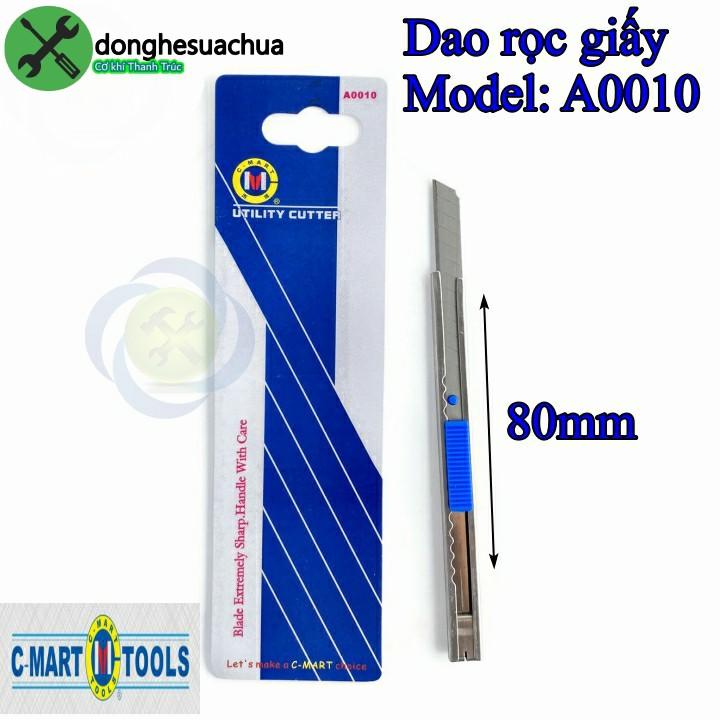 Dao rọc giấy cán inox C-Mart A0010 80 x 9 x 0.4mm