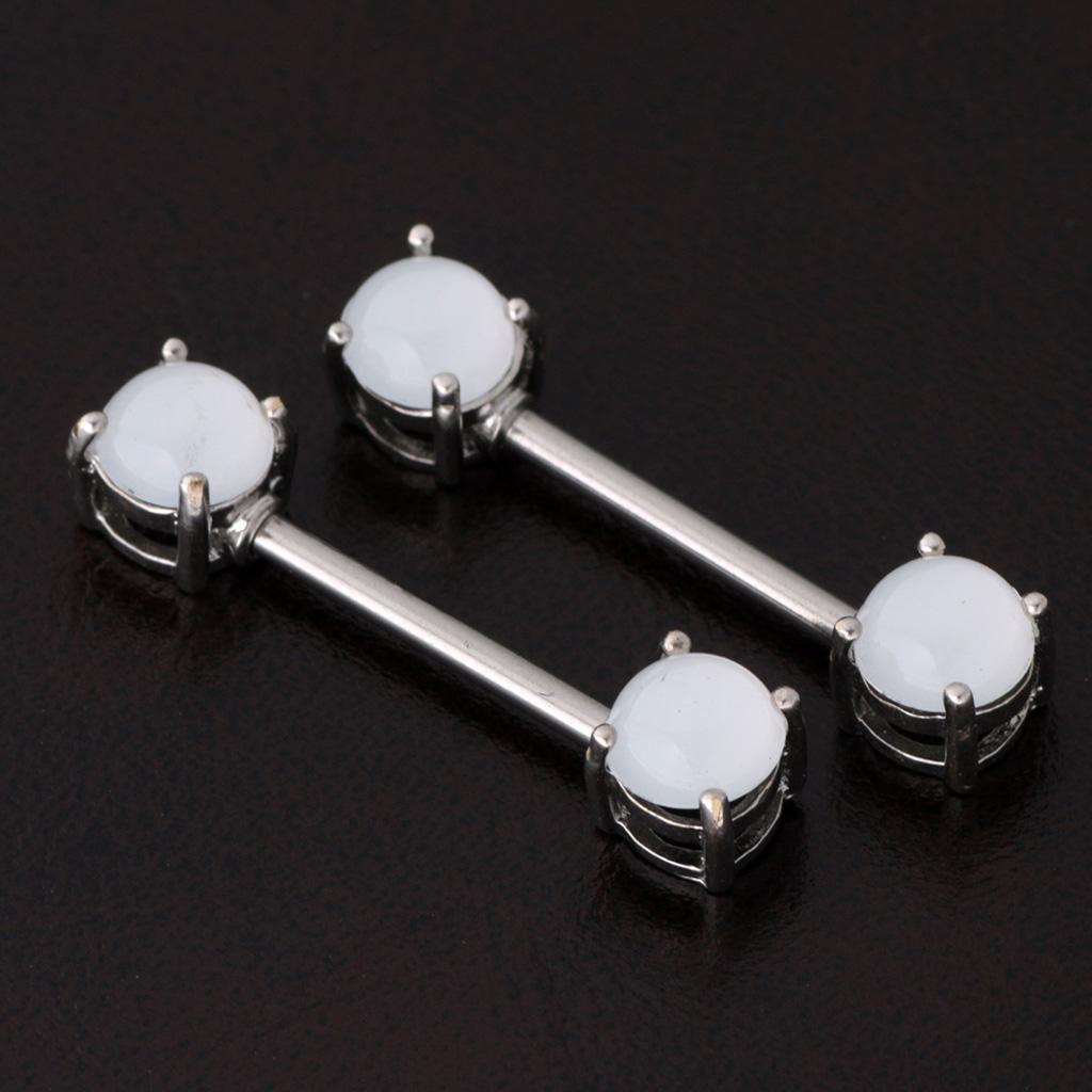 1 Pair Vintage Women Nipple Bar Ring Stainless Steel Body Piercing Jewelry