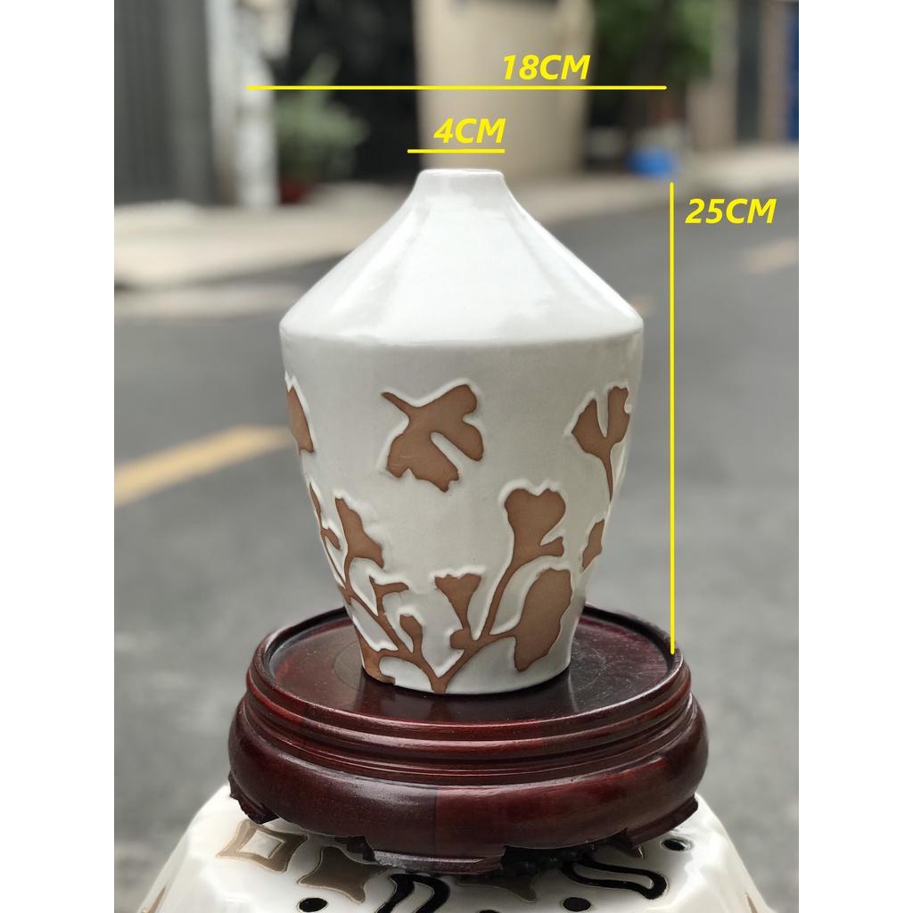 BÌNH HOA GỐM SỨ XUẤT KHẨU TRANG TRÍ DECOR BÌNH CẤM HOA XK12