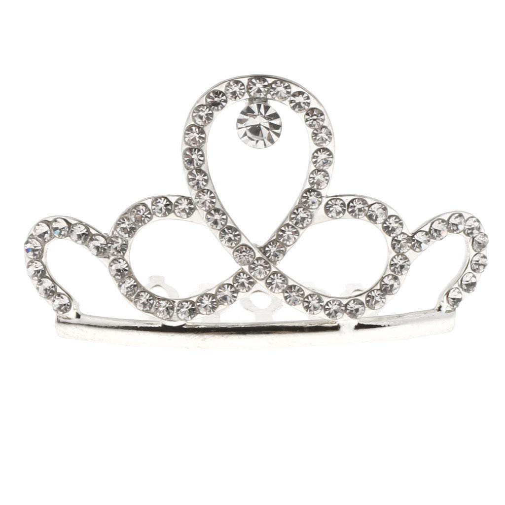 Mini Rhinestone Drop Crown Tiara Wedding Banquet Hair Jewelry Silver
