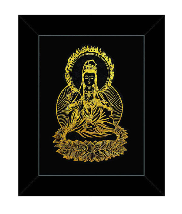Tranh Phật Quan Âm Bồ Tát dát vàng