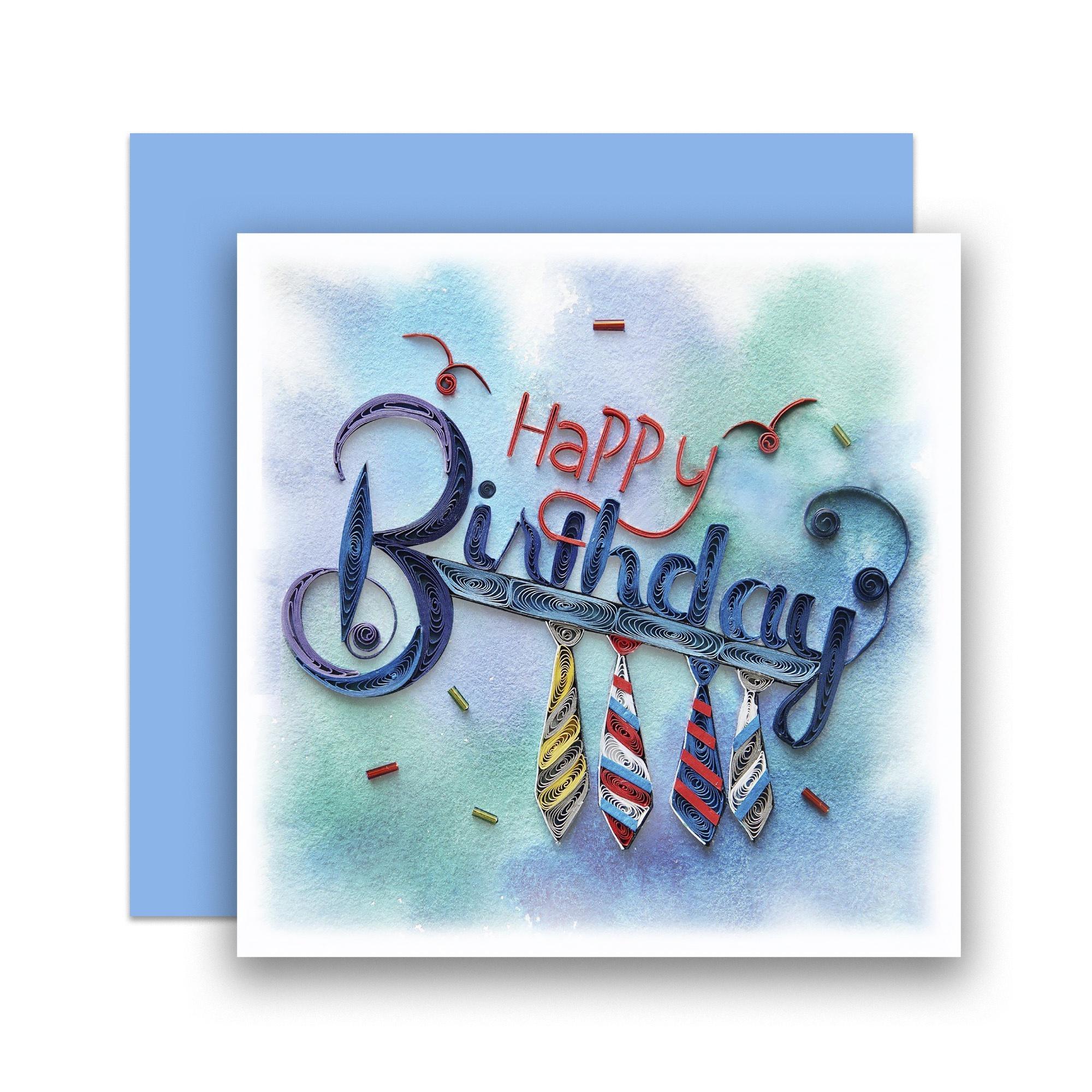 Thiệp Giấy Xoắn (Quilling Cards) - Thiệp Sinh Nhật, Tình Yêu, Chúc Mừng - BIRTHDAY 15x15cm