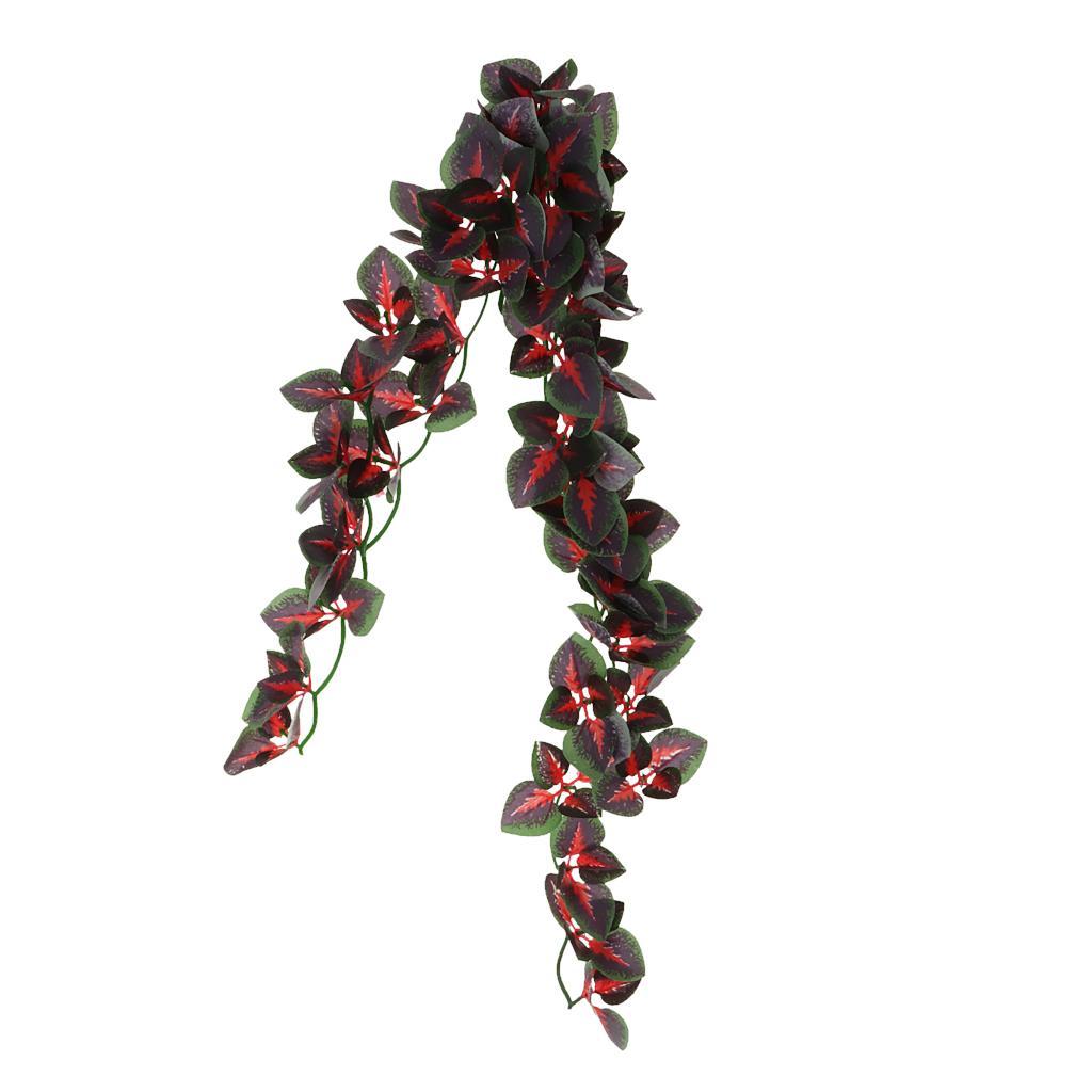 3 pcs Artificial Pet Reptile Terrarium Leaf Vines Vivarium Ornament Plant