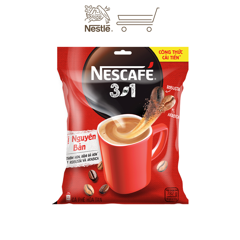 NESCAFÉ 3IN1 Công thức cải tiến - VỊ NGUYÊN BẢN Bịch 46 gói (46x16g)