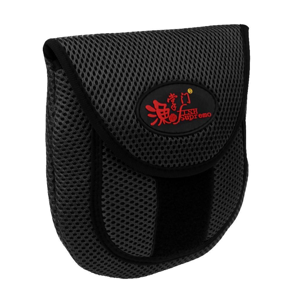2 Pieces Bait Casting Fishing Reel Protective Case Cover Storage Bag Black