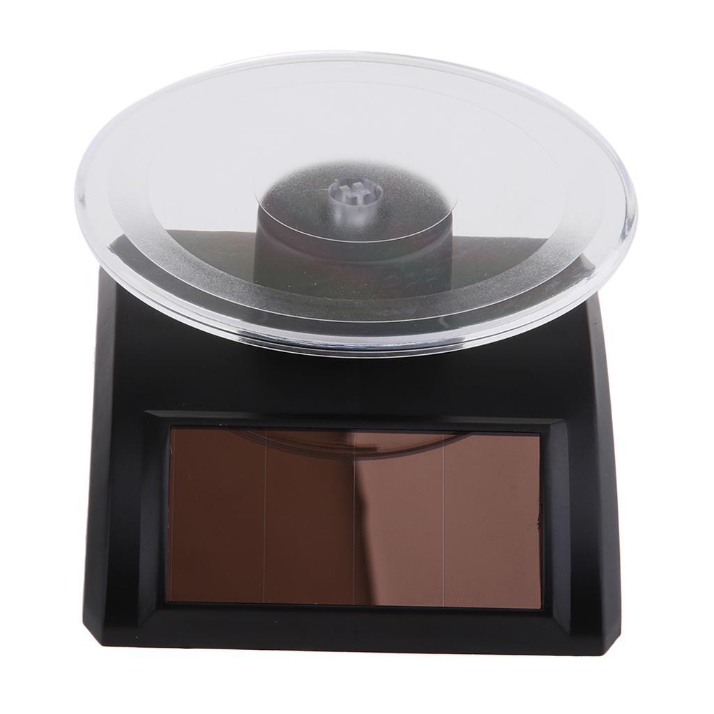 2 Pieces Mini Solar Powered Turntable Rotating Display Stand Jewelry Phones
